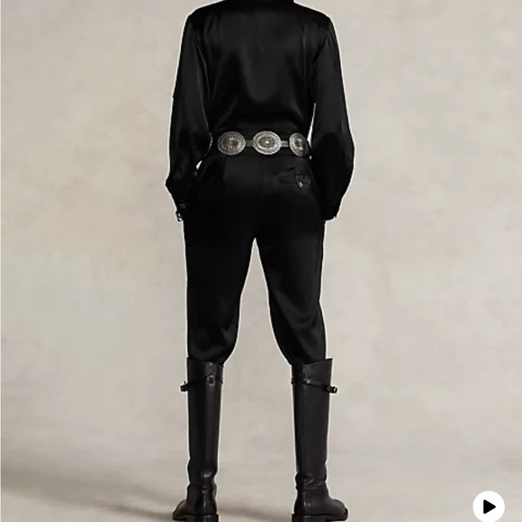 Polo by Ralph Lauren Women’s black satin flight suit. Size 14 - Picture 7 of 7